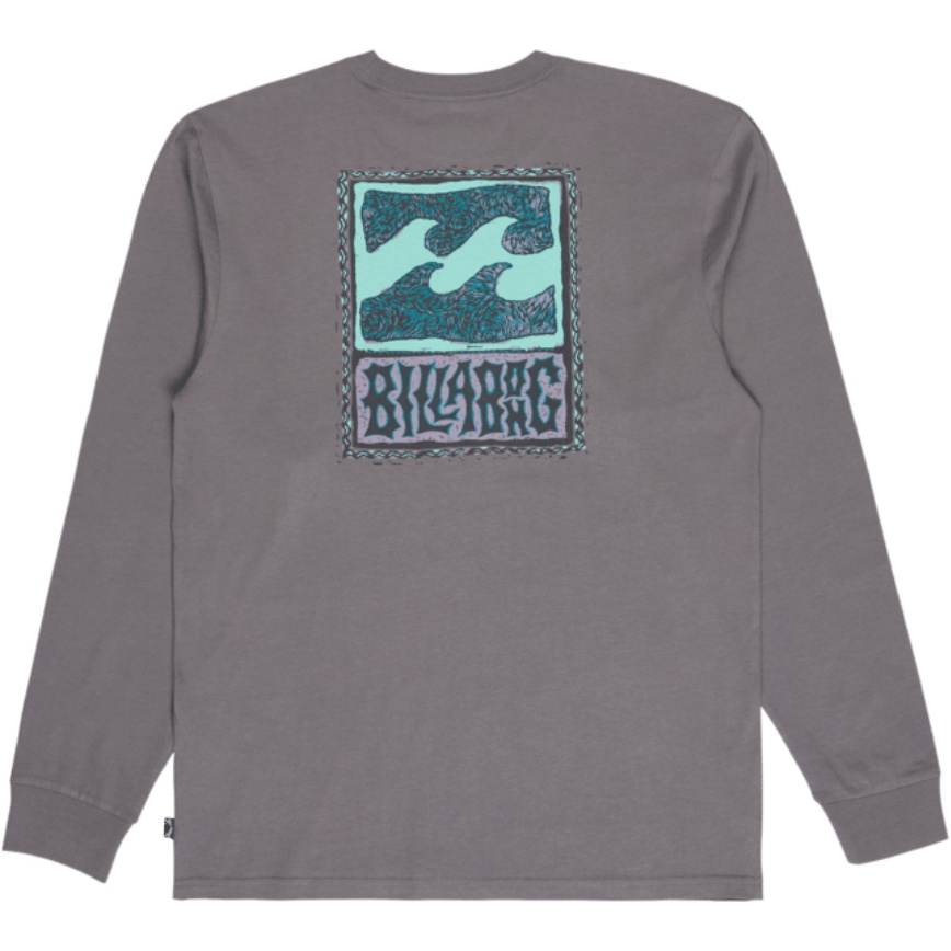 2026 Billabong Mens Stamp Long Sleeve T-Shirt EBYZT00613 - Pewter